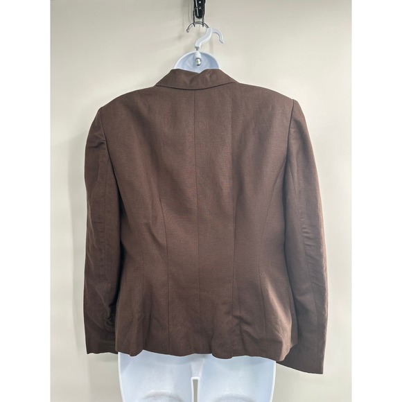 Jones New York Suit Women Brown Linen Blend Blazer Size 8‎ - Picture 12 of 12